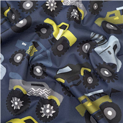 Bomullspoplin Monstertruck